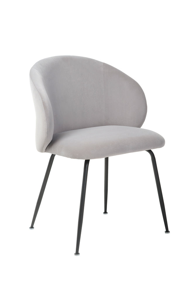 Cecilia Velvet Dining Chair Light Grey Set/2