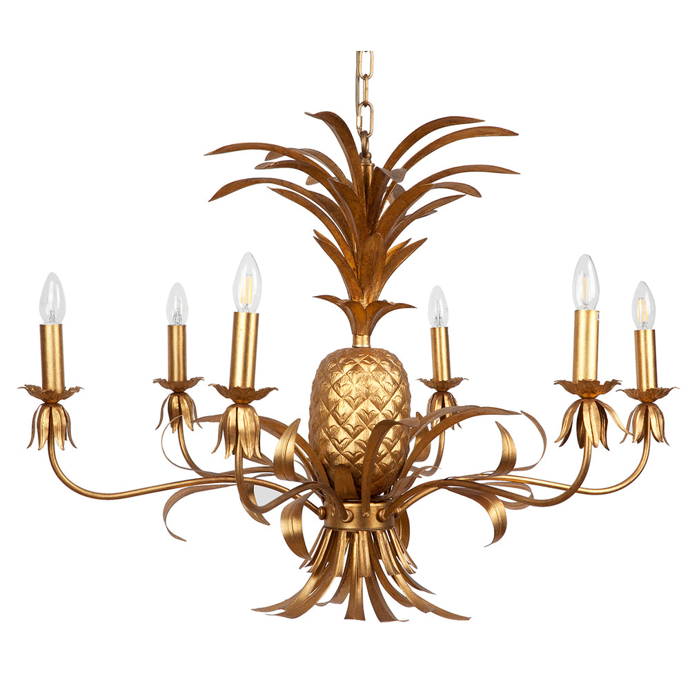 Cococabana Antique Gold Chandelier 6 Arm